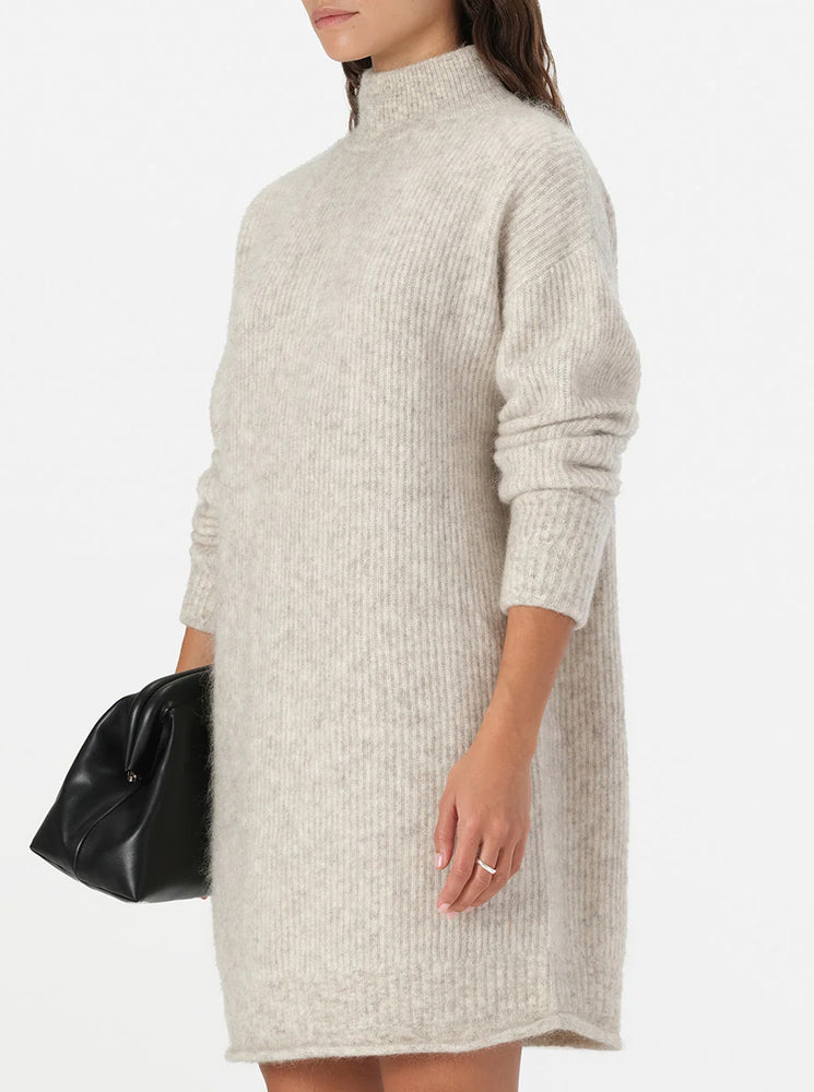 Asta Knit Dress - White Marle