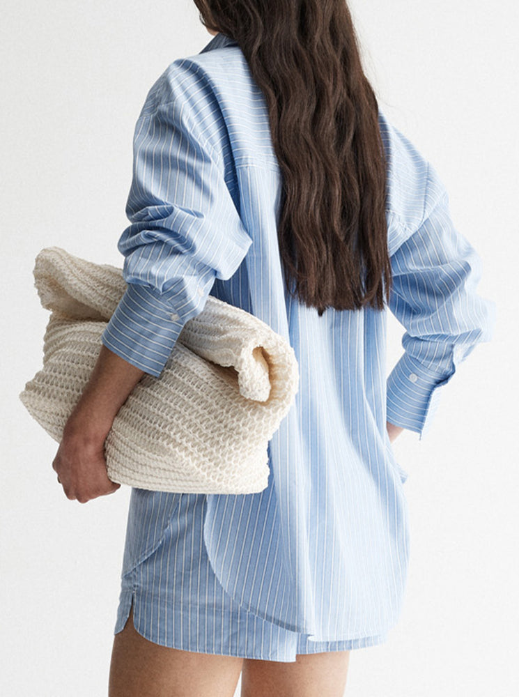 Poppy Shirt - Blue/White Stripe