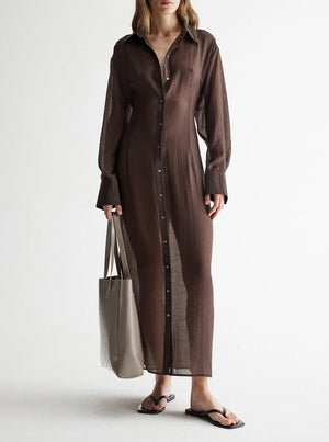 Bodhi Shirt Dress - Chocolate