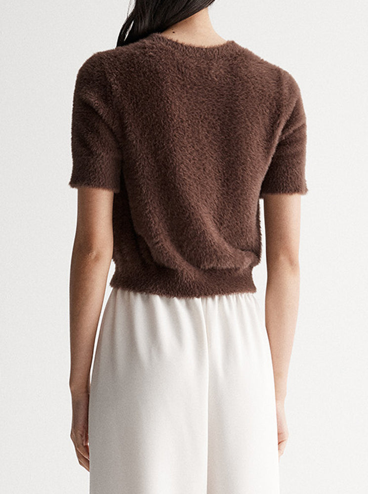 Mochi Knit Tee - Chocolate