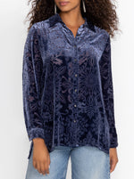 Misty Long Sleeve Button Down Shirt - Sapphire Blue