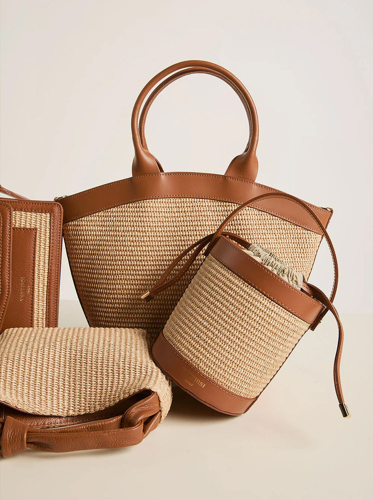 Lee Raffia Basket Bag - Tan