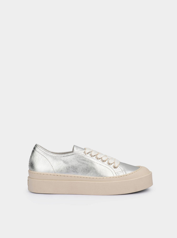 Lenny Sneaker - Silver Nappa Leather