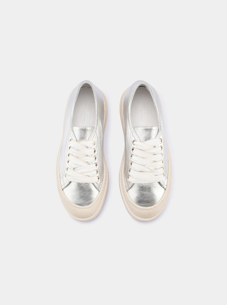 Lenny Sneaker - Silver Nappa Leather