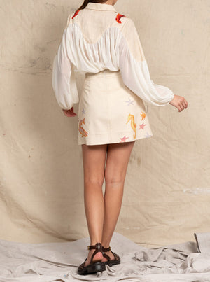 Lobster Mini Skirt - Cream