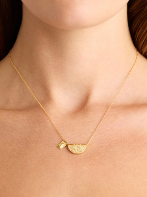 18k Gold Vermeil Lotus and Little Buddha Necklace