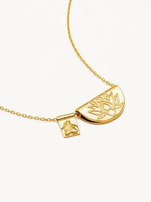 18k Gold Vermeil Lotus and Little Buddha Necklace