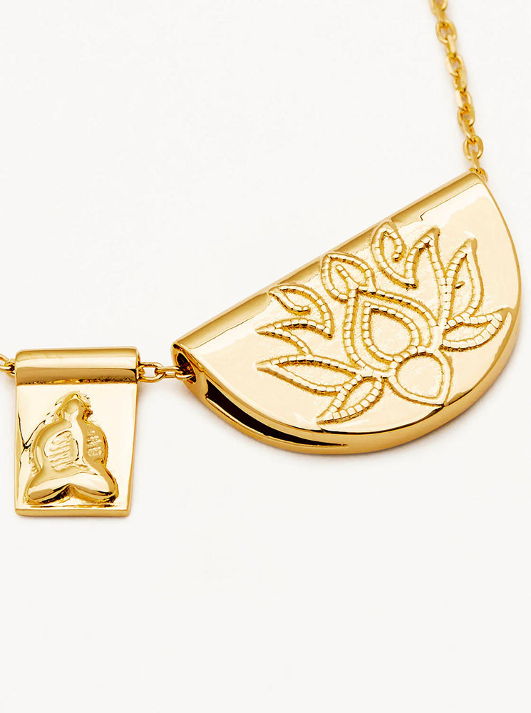 18k Gold Vermeil Lotus and Little Buddha Necklace