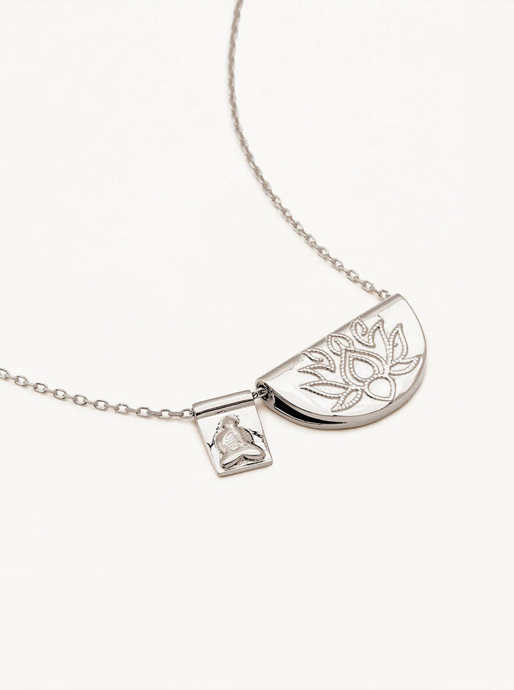 Sterling Silver Lotus and Little Buddha Necklace