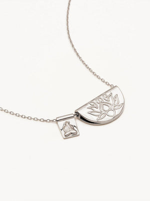 Sterling Silver Lotus and Little Buddha Necklace