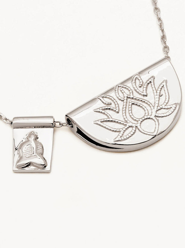 Sterling Silver Lotus and Little Buddha Necklace