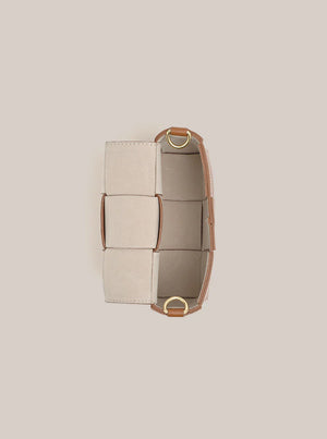 Margot Mini Tan Leather Woven Bag