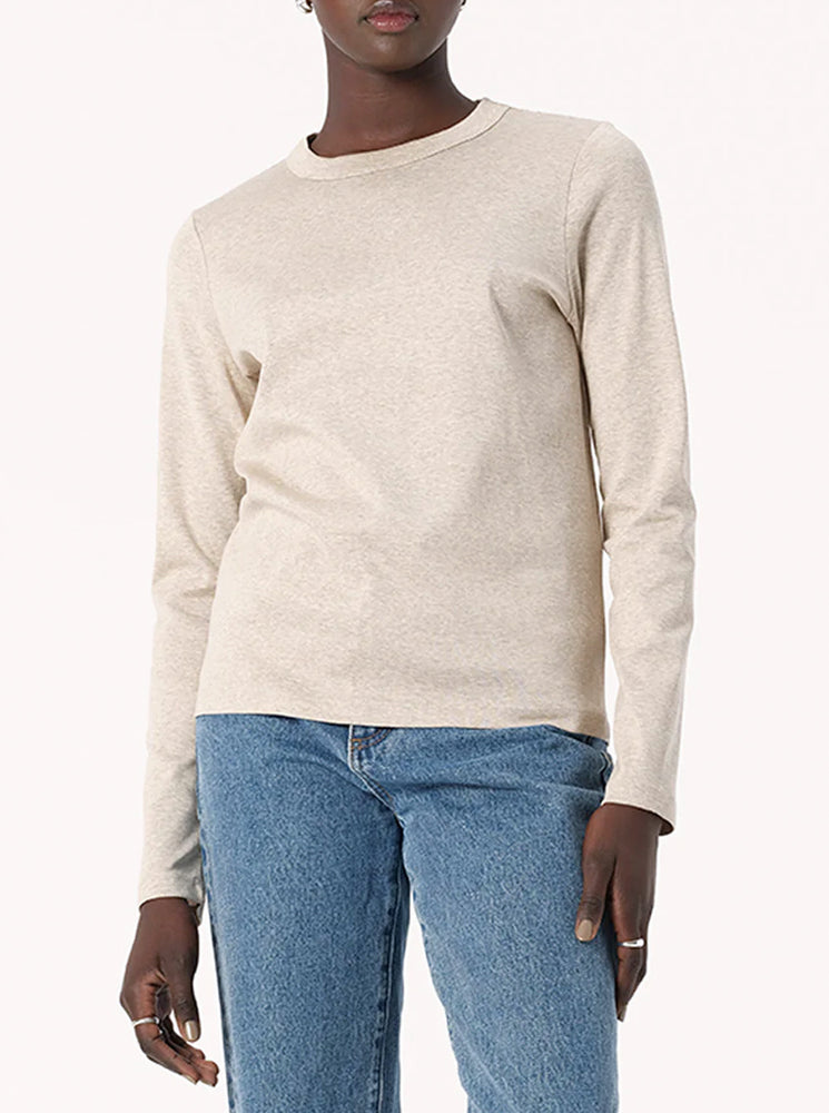 Mia Long Sleeve Tee - Oat Marle