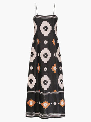 Navi Linen Dress - Print