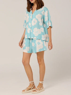 Angie Shirt - Lagoon Eden Print