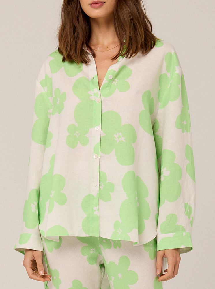 Skylar Shirt - Pistachio Eden Print