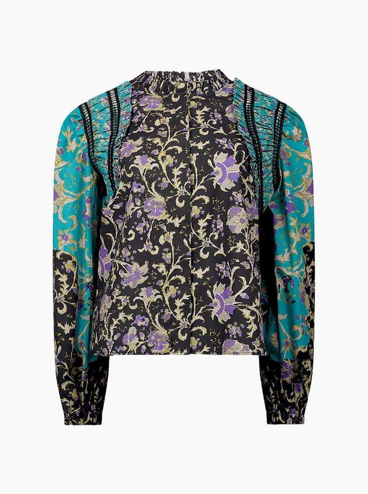 Pom Shirt - Turquoise/Black