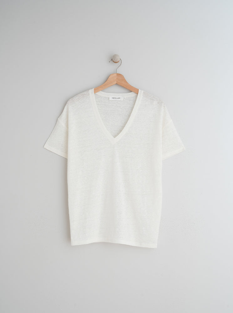 Basic V-Neck T-Shirt - Ivory