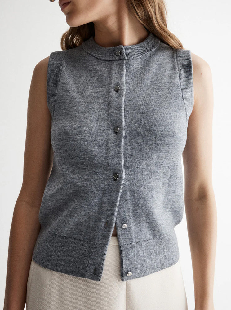 Rowan Knit Vest - Grey Marle