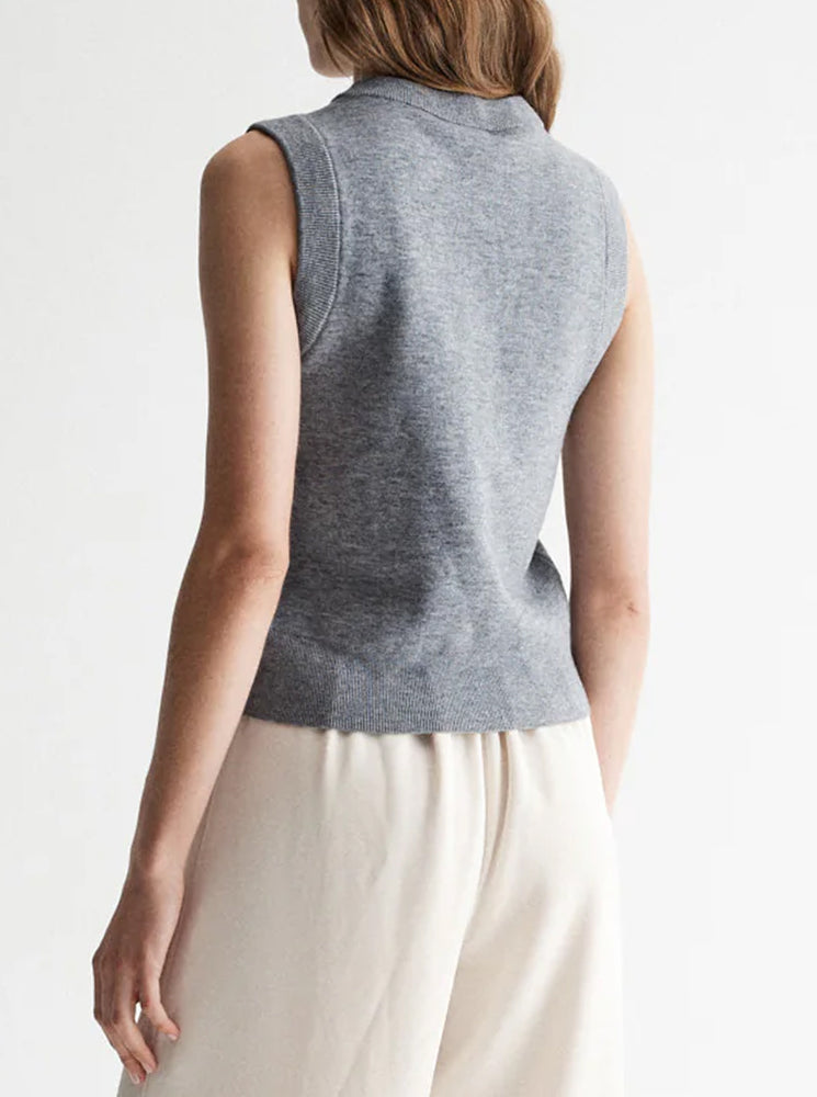 Rowan Knit Vest - Grey Marle