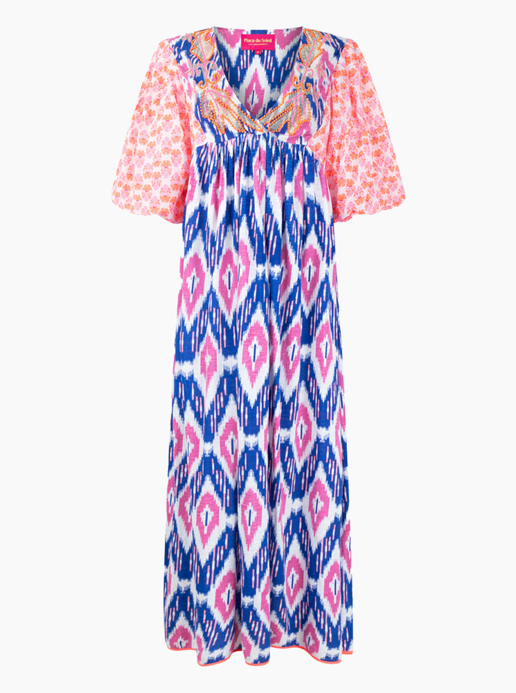 Ikat Dress - Multi Pink/Orange