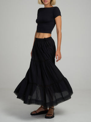 Corsica Lace Skirt - Black