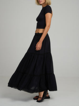 Corsica Lace Skirt - Black