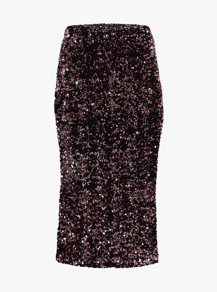 Jubilee Skirt - Pink/Silver in Sequinned Velvet – HEM Store