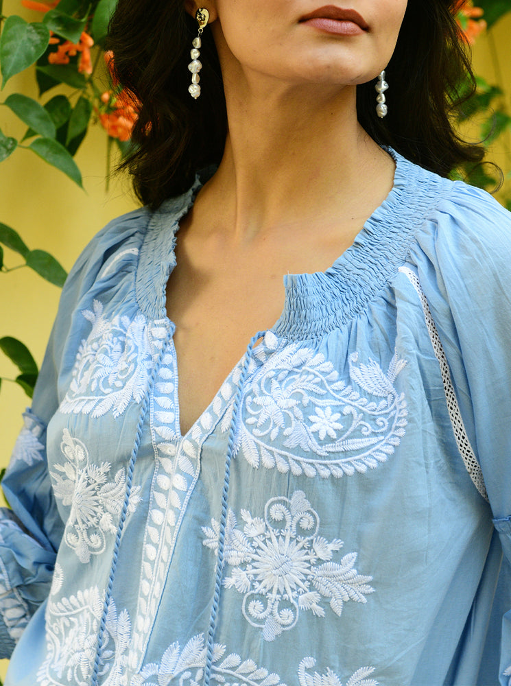 Santorini Blouse - Blue