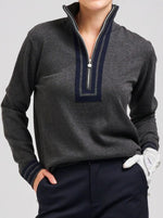 The Sawgrass Cashmere Cotton Sweater - Charcoal/Navy