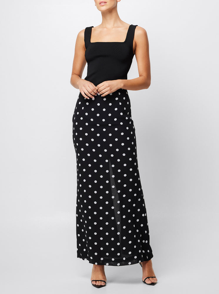 Soft Spot Midi Skirt - Polka Dot