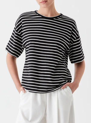 Archie Stripe Tee - Black/White