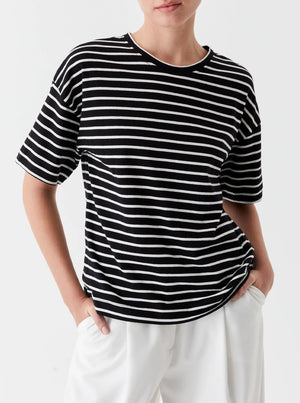 Archie Stripe Tee - Black/White