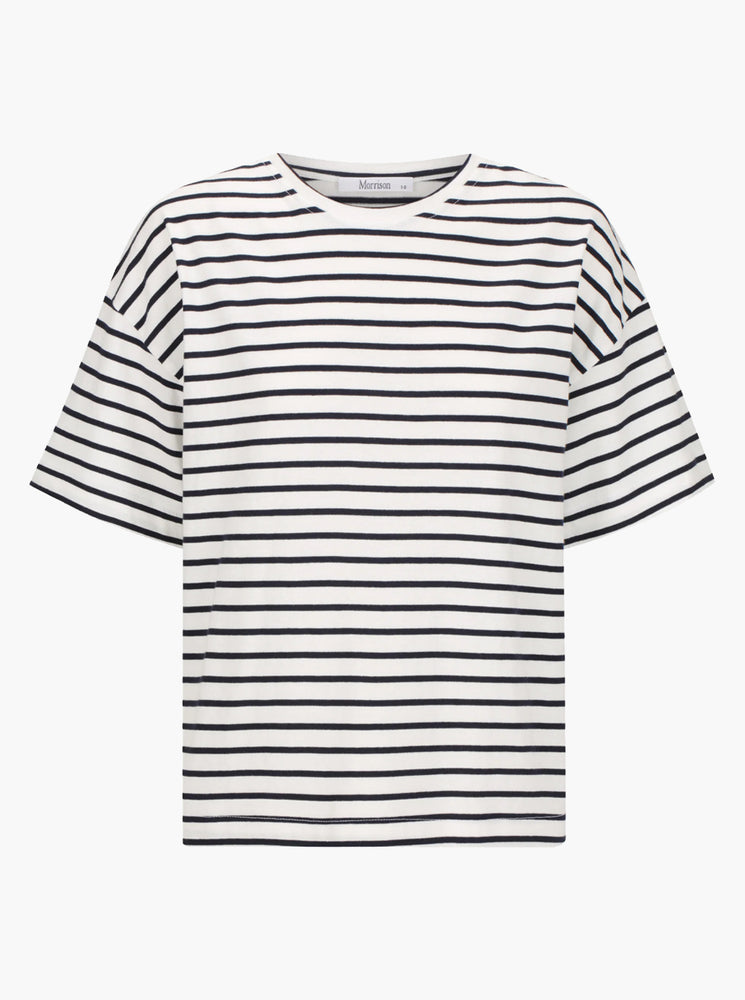 Archie Stripe Tee - White/Navy