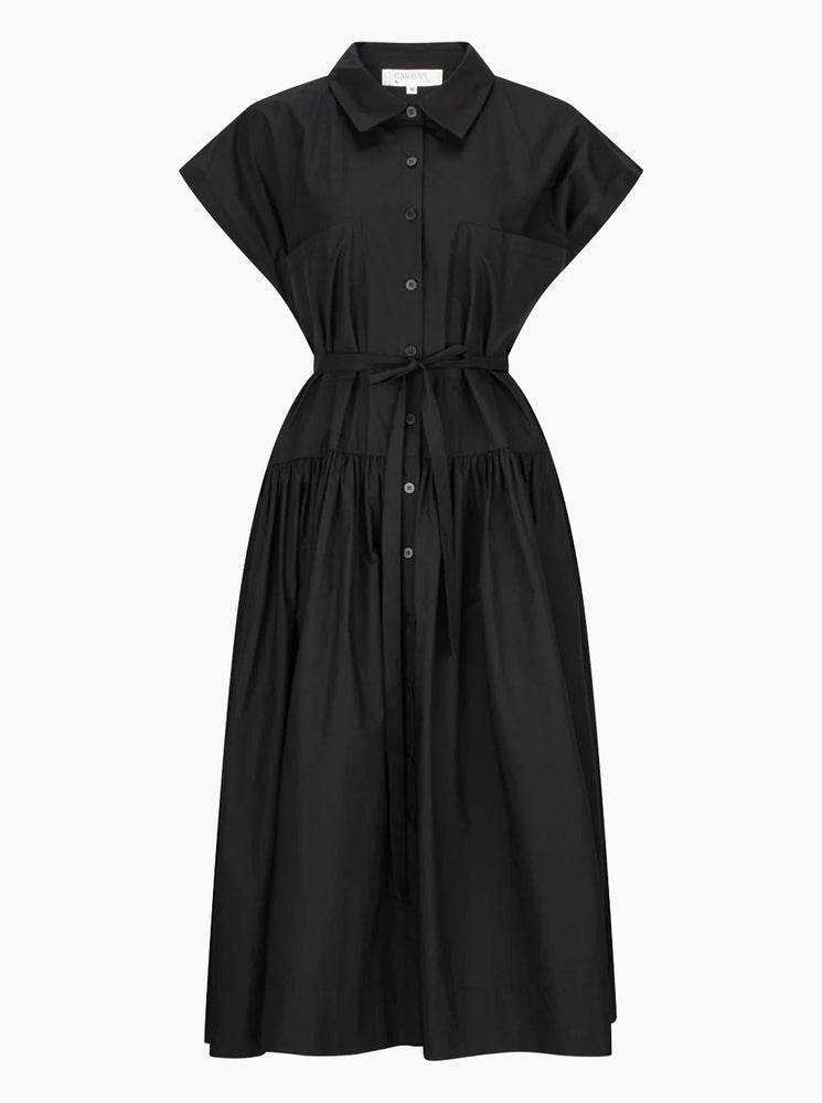 Tilda Cotton Poplin Dolman Sleeve Dress - Black