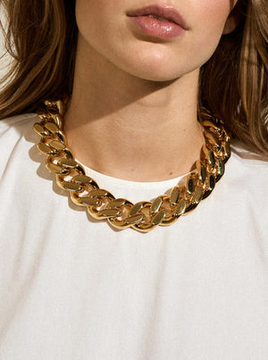 Flat Chain Necklace - Gold