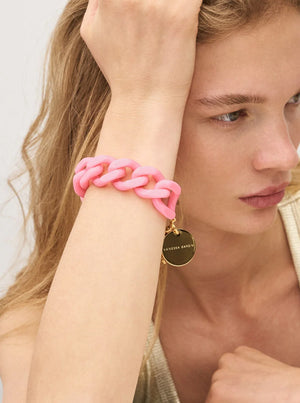 Flat Chain Bracelet - Bubble Gum