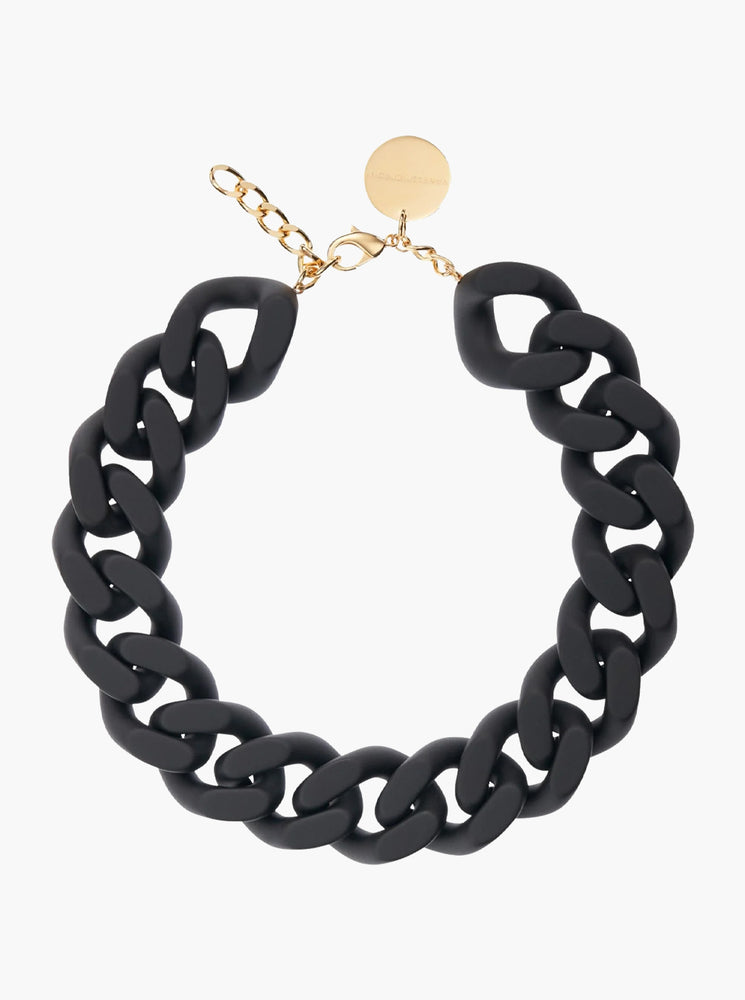 BIG Flat Chain Necklace - Matt Black