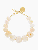 Big Organic Shaped Necklace - Pearl Marble