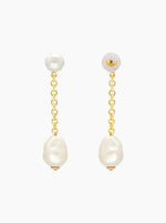 Hanging Organic Pearl Earring - Pearl