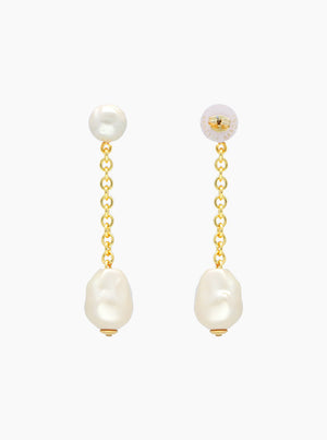 Hanging Organic Pearl Earring - Pearl