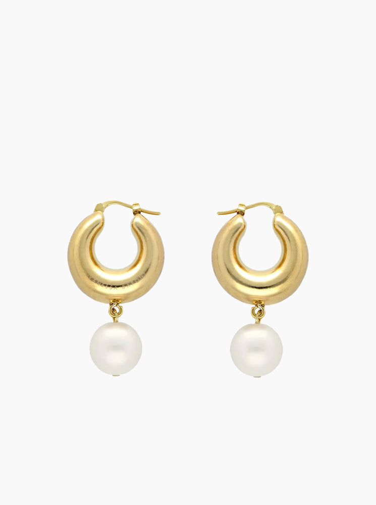 Circlet Pearl Earring - Gold Pearl