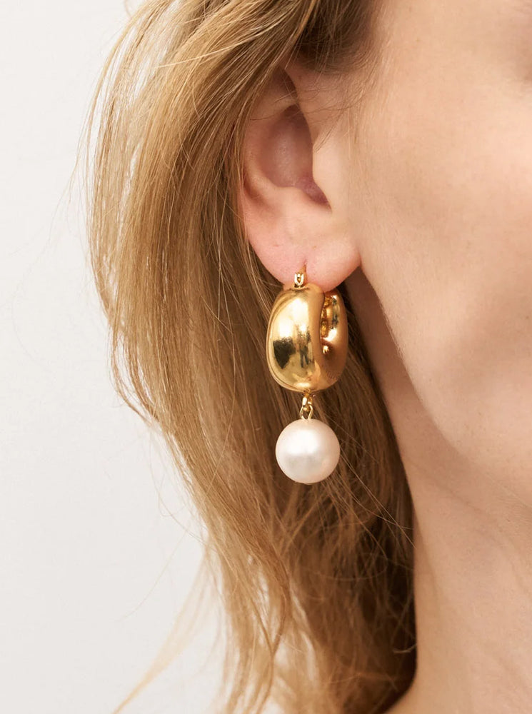 Circlet Pearl Earring - Gold Pearl