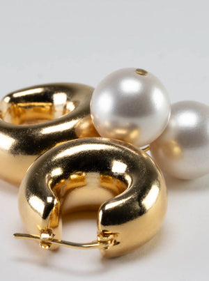 Circlet Pearl Earring - Gold Pearl