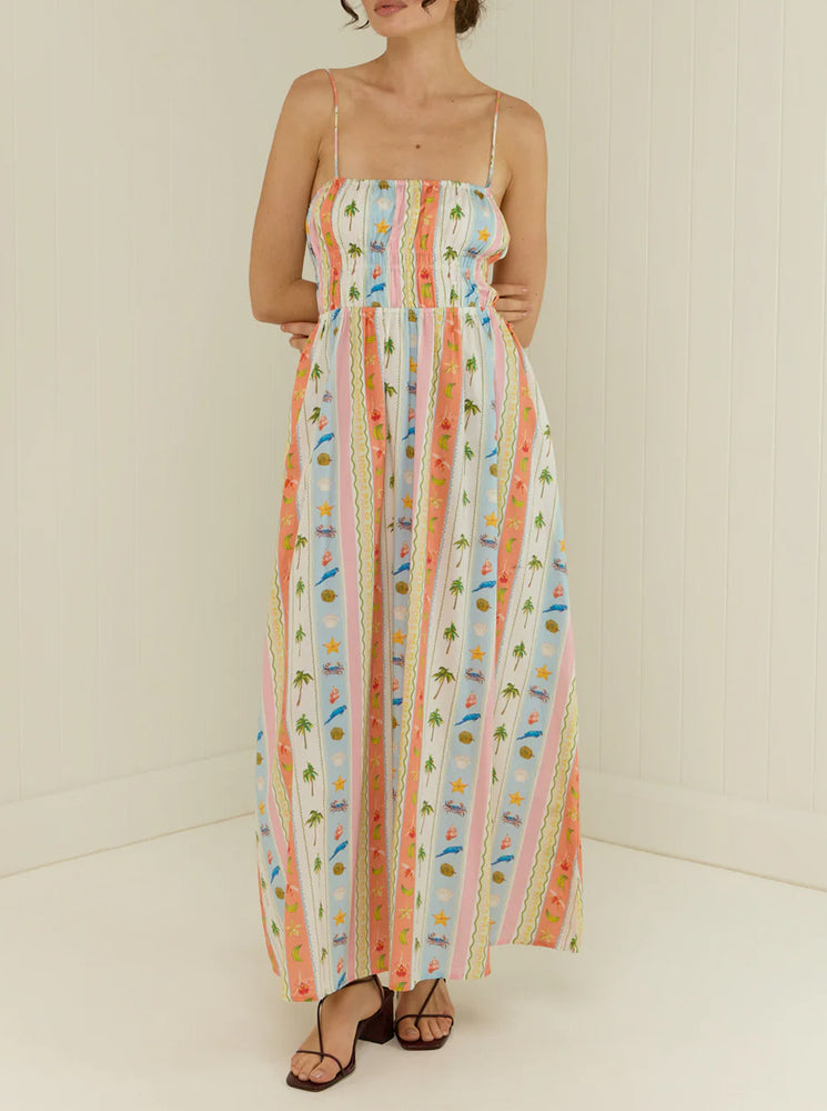 West Dress - Tropical Stripe