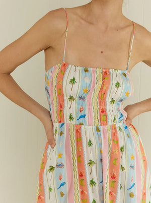 West Dress - Tropical Stripe