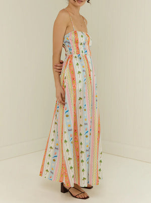 West Dress - Tropical Stripe