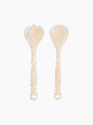 Wilkie Salad Servers - Vanilla