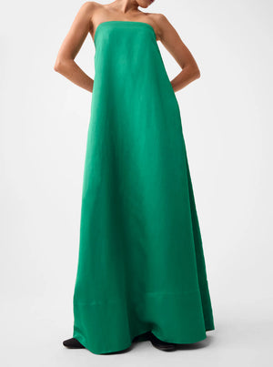 Willow Strapless Dress - Emerald