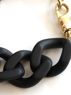 Flat Chain Bracelet - Matt Black